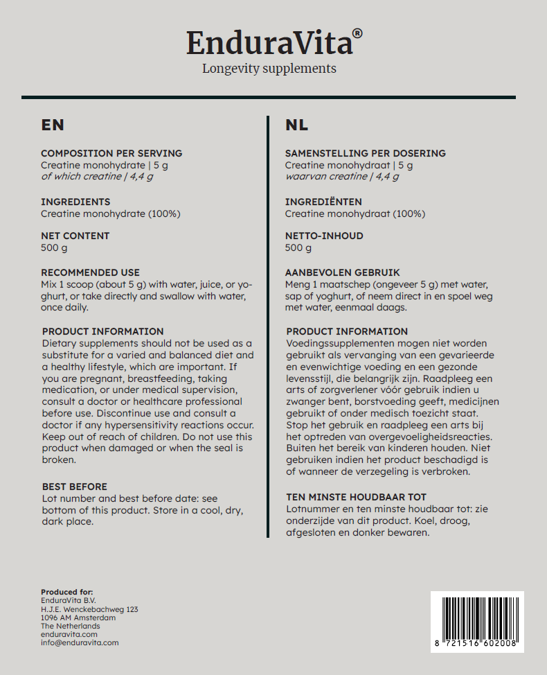 Creatina pura in polvere