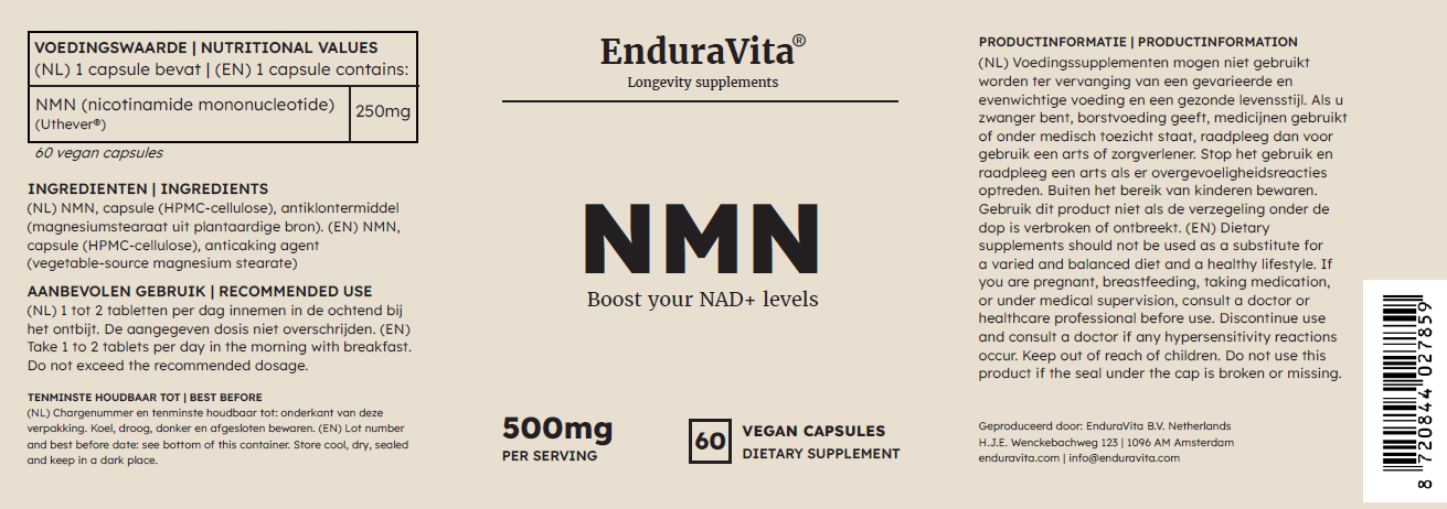 NMN 60x250mg - 99,8% di purezza